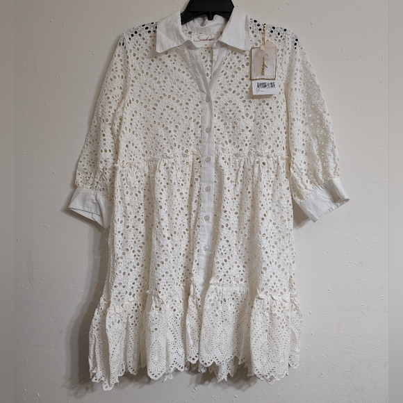 Sundress eyelet dress size XS - Picture 4 of 10